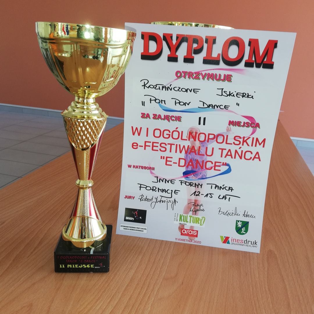 Dyplom - II miejsce w I Ogólnopolskim e-Festiwalu Tańca E-Dance